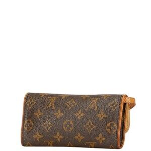 Louis Vuitton Bag Twin Leather Shoulder Pochette Brown Monogram